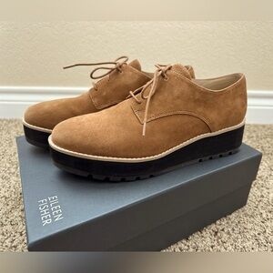 NWT Eileen Fisher Eddy lace up platform oxfords